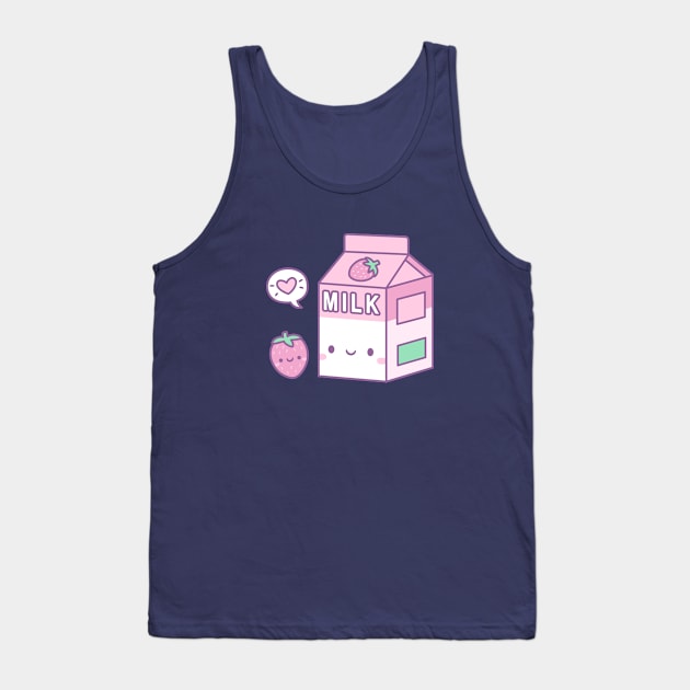 Cute Strawberry Milk Carton Tank Top by rustydoodle